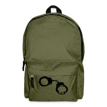 Handschellen Fesseln Used Look JGA Game over Stahl - Rucksack - Olivgrün - Vorne