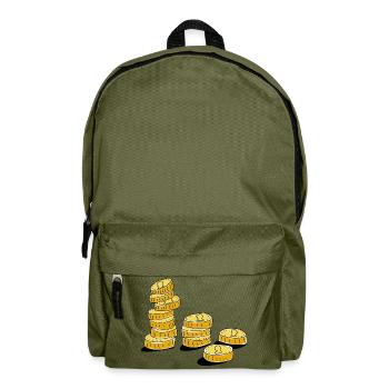 Geld Münzen - Rucksack - Olivgrün - Vorne