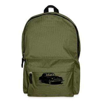 Car Auto Fahrzeug Oldtimer - Rucksack - Olivgrün - Vorne