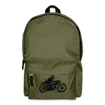 Cafe Racer Motorrad 03_schwarz - Rucksack - Olivgrün - Vorne
