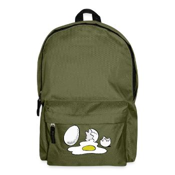 Eier,Ei,kaputt - Rucksack - Olivgrün - Vorne