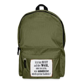 Selbstbewusstsein Spruch Geschenk - Rucksack - Olivgrün - Vorne
