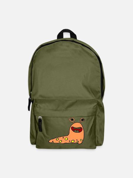 Schnecke Monster Orange Punkte - Rucksack - Olivgrün