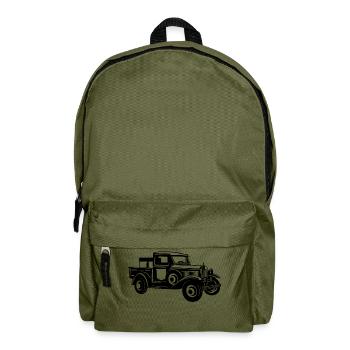 Pickup Oldtimer Truck 01_schwarz - Rucksack - Olivgrün - Vorne