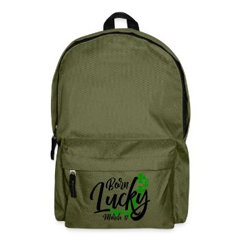 Born Lucky On Saint Patrick's Day March 17th - Rucksack - Olivgrün - Vorne