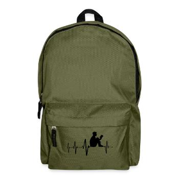 Reading, Lesen, Geschenk für Leseratten - Rucksack - Olivgrün - Vorne