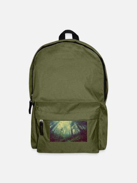 Wald-Natur-Bäume-Nebel/Geschenk/GeschenksIdee - Rucksack - Olivgrün