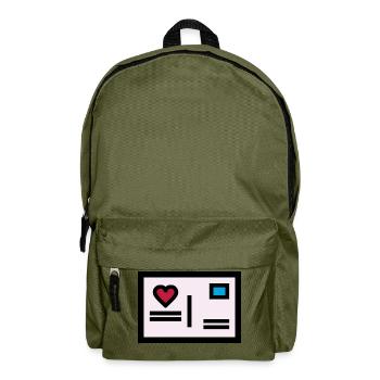 Liebesbrief Postkarte zum Valentinstag - Rucksack - Olivgrün - Vorne