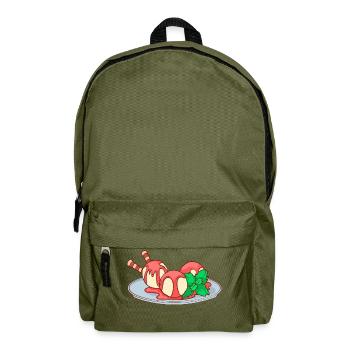 Eis Speiseeis Eiskrem Eiscreme Kugeleis Eisbecher - Rucksack - Olivgrün - Vorne