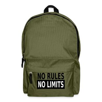 No Rules No Limits - Rucksack - Olivgrün - Vorne