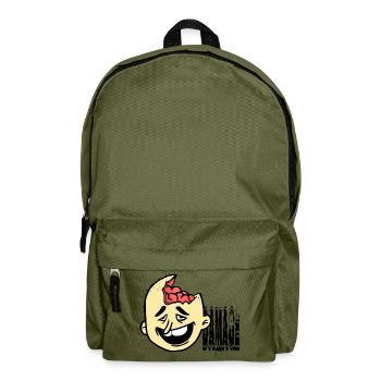 Dumm behindert Idiot - Rucksack - Olivgrün - Vorne