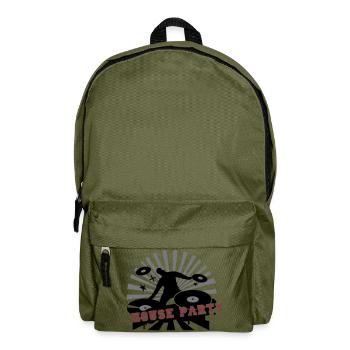 cooles house music Design- DJ beim Party machen - Rucksack - Olivgrün - Vorne