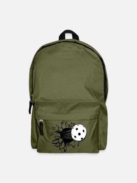 Floorball , Unihockey , Hockey , Loch  - Rucksack - Olivgrün