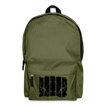 Bogenschießen Kompositbogen Retro Streifen - Rucksack - Olivgrün - Vorne