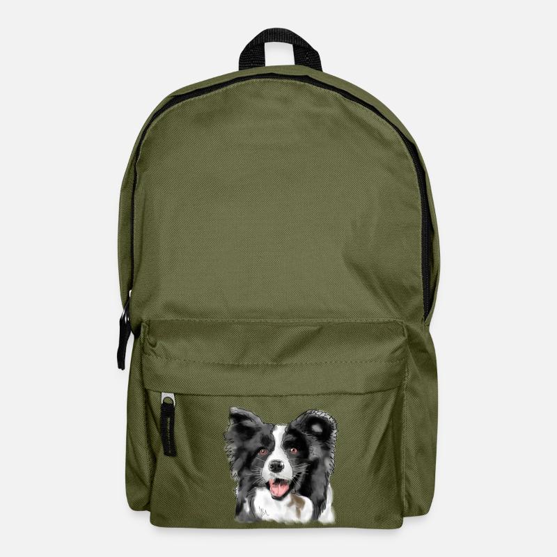 Border Collie - Backpack - olive green