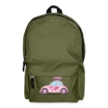 Auto mit Koffer Herz Rosa - Rucksack - Olivgrün - Vorne
