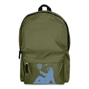 Faultier Tennis Tennisspieler Ball Horn Silhouette - Rucksack - Olivgrün - Vorne