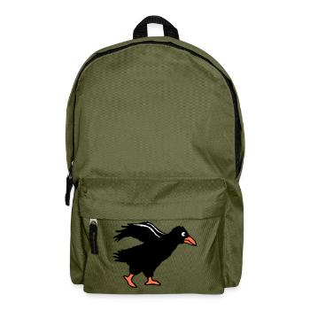 Raven bird walks crow fast running running funny - Backpack - olive green - Front