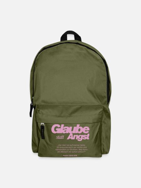 Glaube statt Angst - Rucksack - Olivgrün