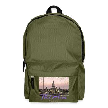 Wat Arun Temple in Bangkok Thailand - Backpack - olive green - Front