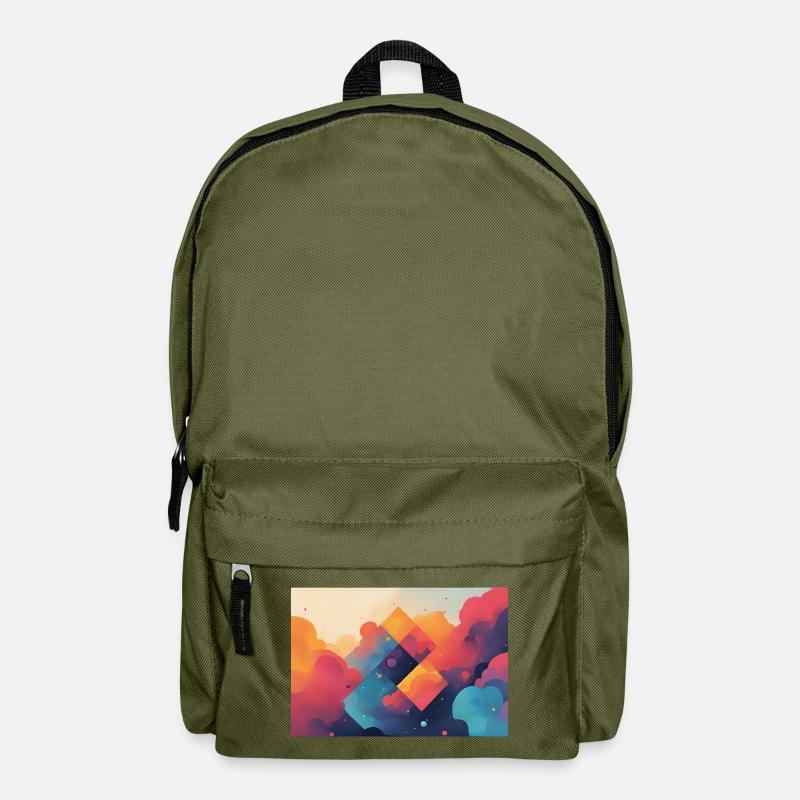 Abstrakte Formen von farbigen Wolken - Rucksack - Olivgrün