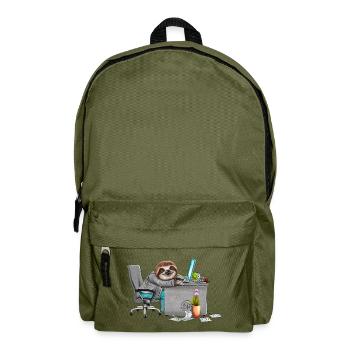Tired lazy employee sloth in office - Backpack - olive green - Front