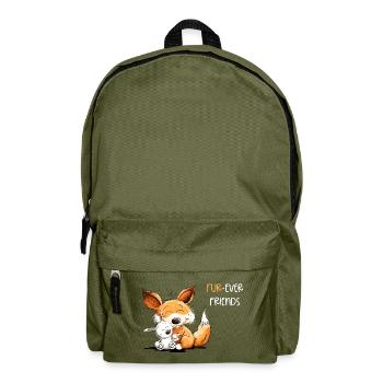 Renard avec Lapin Amitié Dicton - Sac à dos - vert olive - Devant