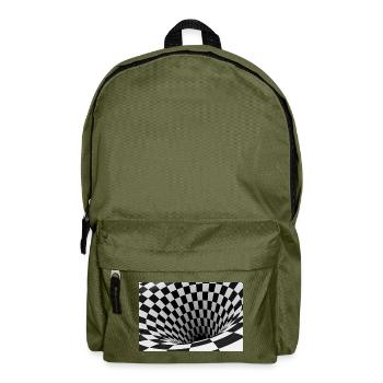 Vortex damier noir et blanc - Sac à dos - vert olive - Devant