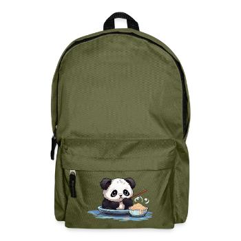 Kawaii Panda in a Noodle Bowl - Backpack - olive green - Front