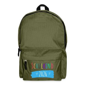 Schulkind 2026 - Rucksack - Olivgrün - Vorne