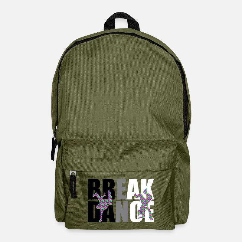 Colorful Breakdance Silhouettes on Contrast - Backpack - olive green