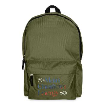 Main Character Energy colorful smilie - Backpack - olive green - Front