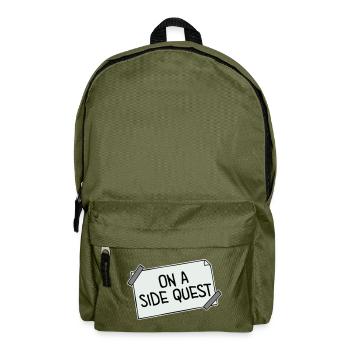 On A Side Quest Gaming Adventure Spruch Logo Text - Rucksack - Olivgrün - Vorne