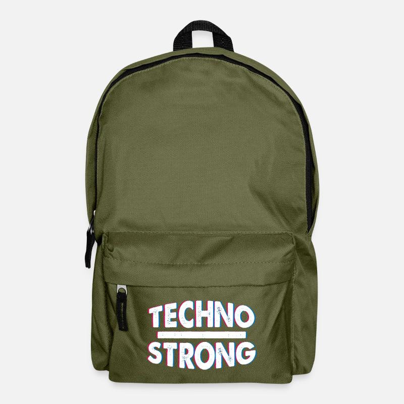 Techno Strong Neon Glitch - Rucksack - Olivgrün