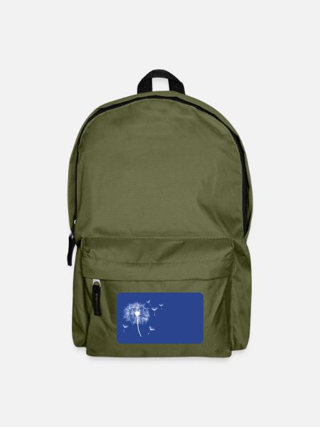 Pusteblume blau - personalisierbar - Rucksack - Olivgrün