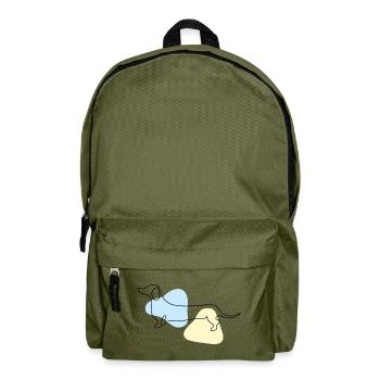 Line Art Dachshund pastel - Backpack - olive green - Front