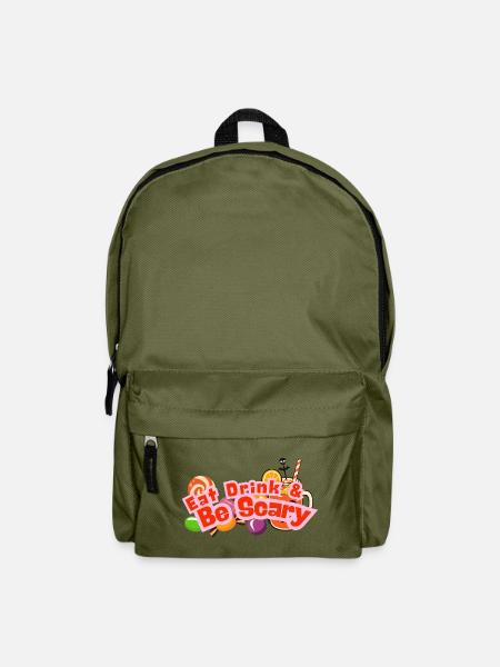 Essen, Trinken & Sei Gruseliges Halloween-Tee - Rucksack - Olivgrün