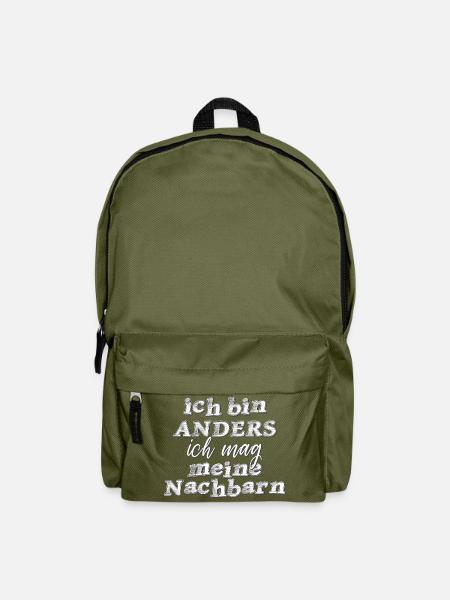 ich bin anders ich mag meine Nachbarn - Rucksack - Olivgrün