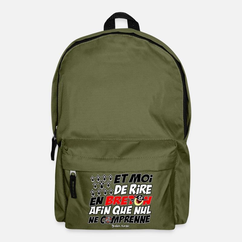 And I laugh in Breton - Backpack - olive green