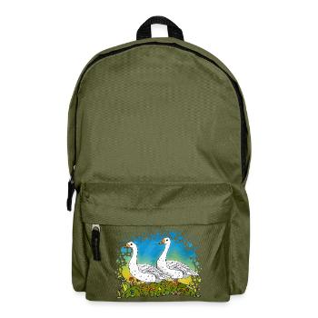 Two Geese on Green Gables - Backpack - olive green - Front