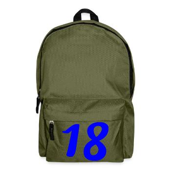 18. 18 YEARS OLD. 18th ANNIVERSARY. 18 BIRTHDAY. - Backpack - olive green - Front