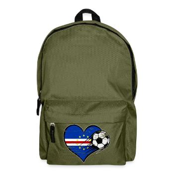 Kap Verde Flagge Fußball mit Herz - Rucksack - Olivgrün - Vorne