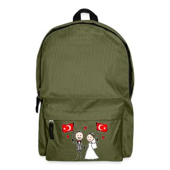 Wedding Couple Turkey Flag - Backpack - olive green - Front