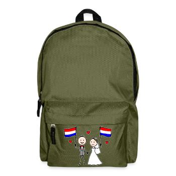 Hochzeitspaar Holland Flagge - Rucksack - Olivgrün - Vorne