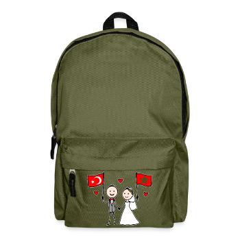 Couple de mariés, Drapeau Turquie du Maroc - Sac à dos - vert olive - Devant