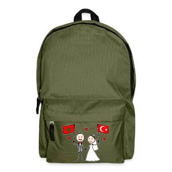 Couple de mariage Maroc Drapeau de la Turquie - Sac à dos - vert olive - Devant