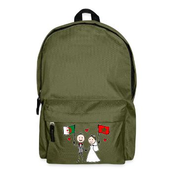 Hochzeitspaar Algerien Marokko Flagge - Rucksack - Olivgrün - Vorne