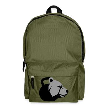 dynamic bear head with kettlebell - Backpack - olive green - Front