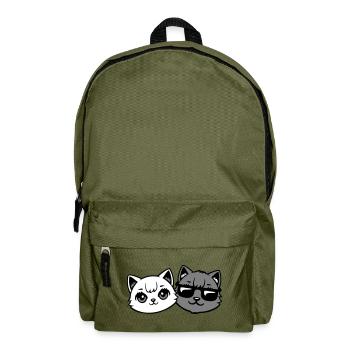 Süße Kätzchen Cooles Katerpaar Schwarz-Weiß Katzen - Rucksack - Olivgrün - Vorne