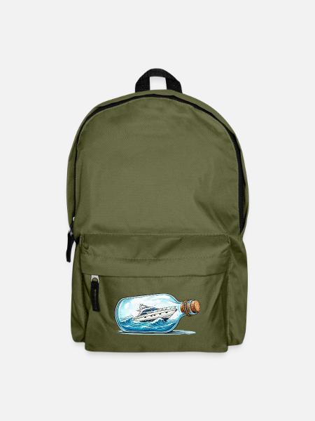 Flaschenboot auf hoher See - Rucksack - Olivgrün